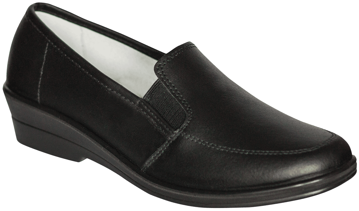 Туфли АЛМИ, женские, кожаные ПУ (черные)